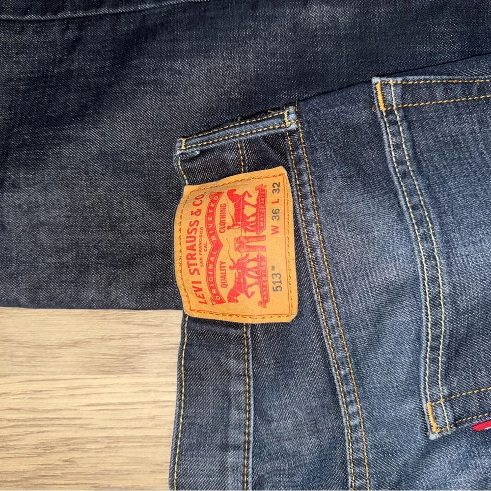 Levi's Dark Blue Jeans‎ with Gold Stitching